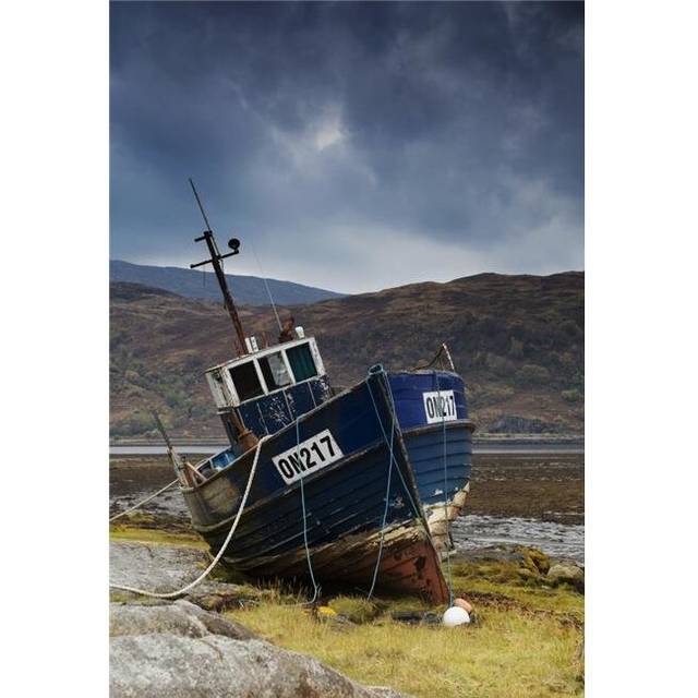 Shipwrecked Boat in Loch Sunart Scotland Poster Print by John Short, 11 x 17