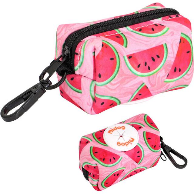 (Watermelon) Dog Poop Bags Dispenser Waste Bag Holder Pick-up Pet Poo Garbage Case Leash Clip