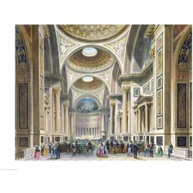 Interior of La Madeleine Paris Poster Print by P.H. Benoist - 36 x 24 in. - Large