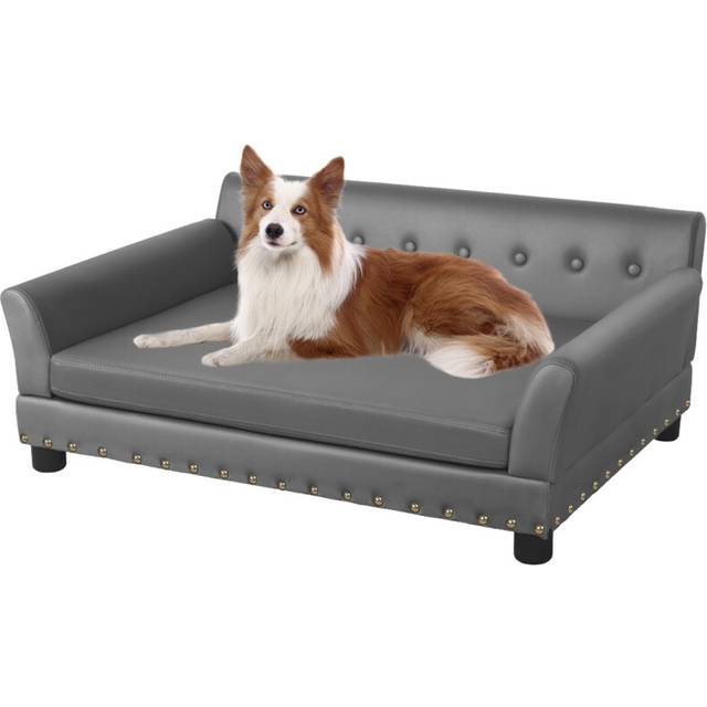 P-XD1271-L Luxury Microfiber Silicone Leather Dog Sofa Bed - Large 96x72x40 cm, 80 kg Capacity, Anti-Scratch & Easy-Clean, Backrest