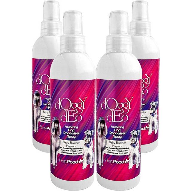 (4) Pretty Pooch Dog Deodoriser Baby Powder Fragrance