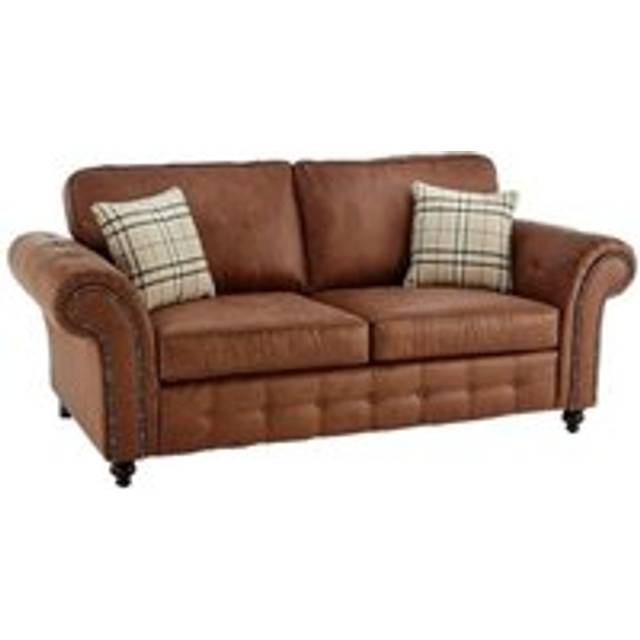 (Tan, 3 Seater) Oakley Suede Fabric Sofas