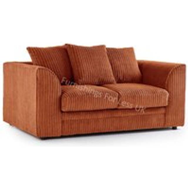 Luxor Jumbo Cord Fabric 2 Seater Sofa - Orange - One Size