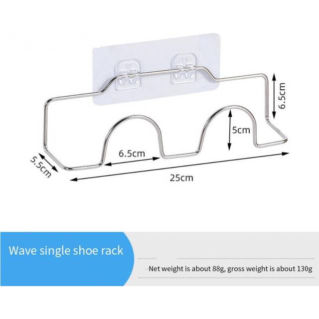 (a-Single no Stickers) Wall-mounted Shoe Rack Hanging Shoes Rack Strong Self Adhesive Shoe Holder Storage Organizer Door Shoe Hangers Shoe Shelf Holde