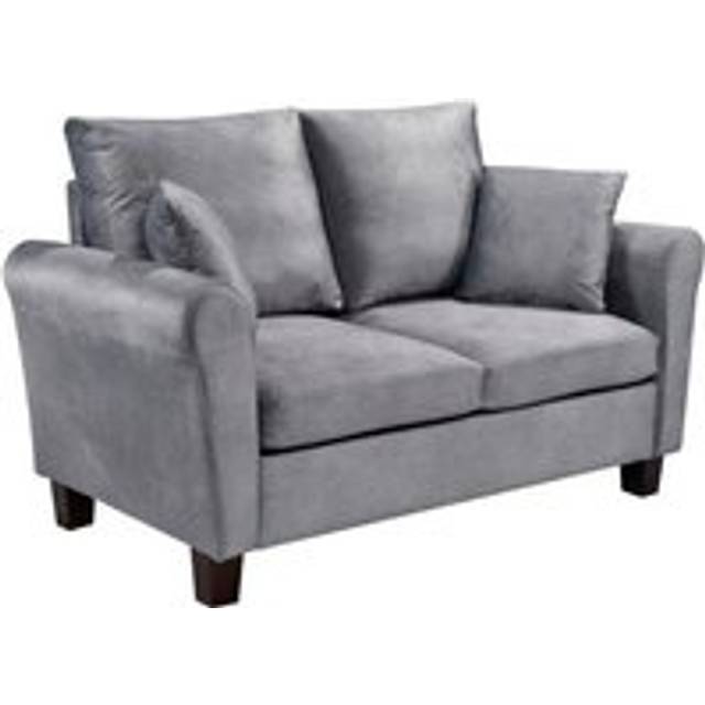 Brushed Velvet Sofa Suite - Grey / 2 Seater