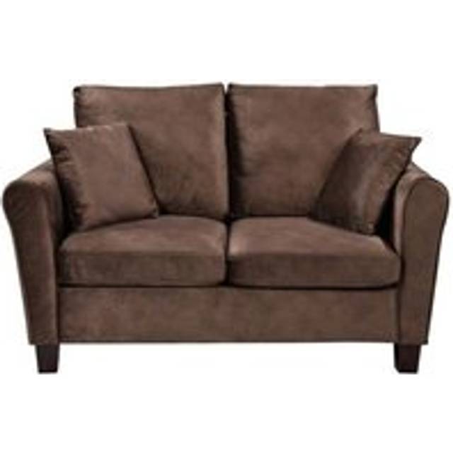 Brushed Velvet Sofa Suite - Brown / 2 Seater
