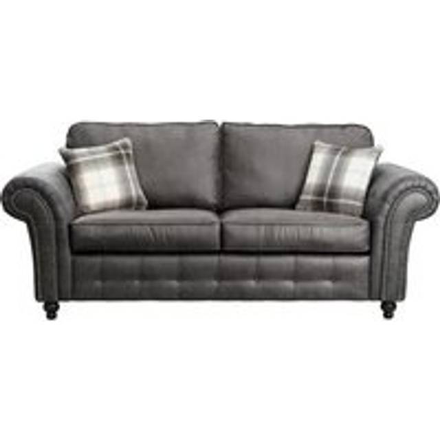 (Charcoal, 3 Seater) Oakley Suede Fabric Sofas