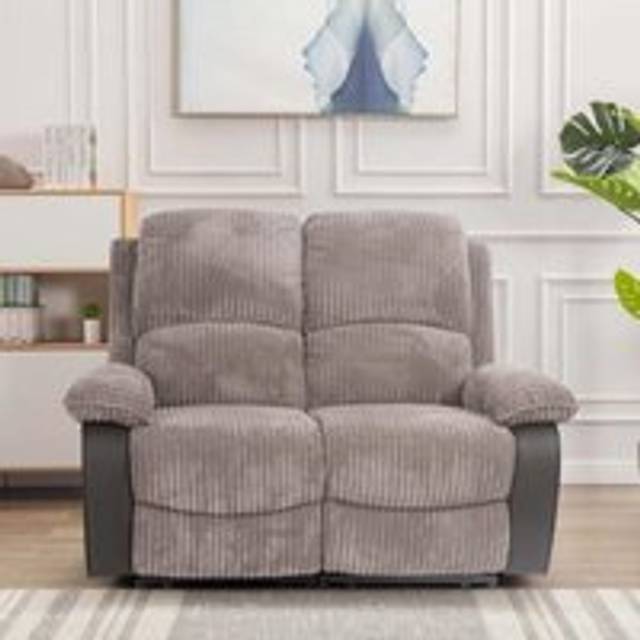 Fabric Jumbo Cord 2 Seater Sofa - Grey