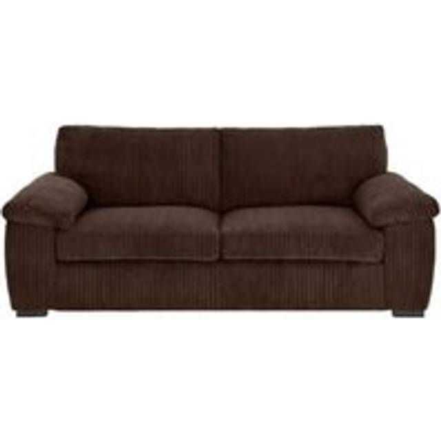 Luxury Life Amalfi Jumbo Cord 3 Seater Fabric Sofa In Chocolate, Brown