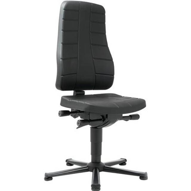 Arbeitsdrehstuhl Highline Bodengleiter, Integralschaum schwarz 450-600mm BIMOS