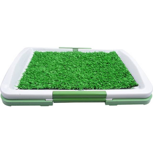 3 Layers Large Dog Pet Potty Training Pee Pad Mat Puppy Tray Grass Toilet Simulation Lawn For Indoor Potty Training Pet Supply - green 46X32X5 cm