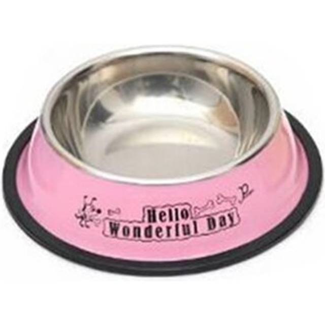 2PCS Stainless Steel Bowls, Anti-slip Colorful Paint Printed Pets Bowls