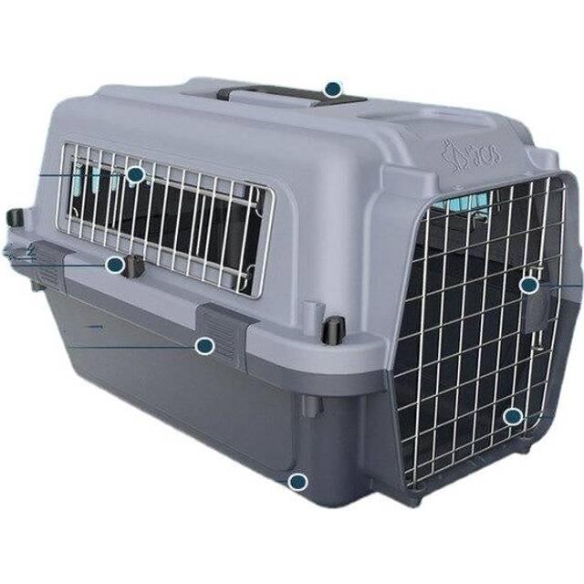 (Black & Grey, Air box without sunroof) Pet Flight Case Transport Box Breathable Cat Dog Outdoor Travel Carrier