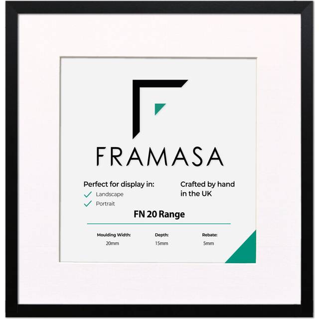 (Black Frame White Mount, 5x5 Pic (7x7 Frame)) Thin Matt Picture Frames Black Photo Frames Poster Frames With Black, White or Ivory Mounts