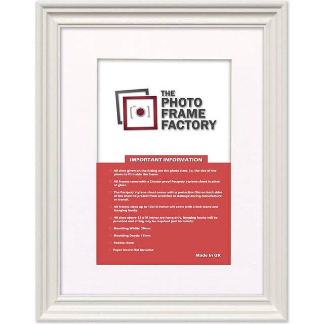 (White Frame White Mount, 11x8.5 Pic (14x11 Frame)) Picture Frames Swept Style Photo Frames Poster Frames With Multicolored Mounts
