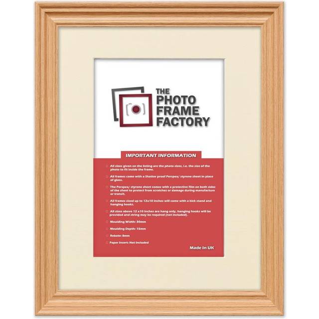 (Oak Frame Ivory Mount, 8x8 Pic (10x10 Frame)) Picture Frames Swept Style Photo Frames Poster Frames With Multicolored Mounts