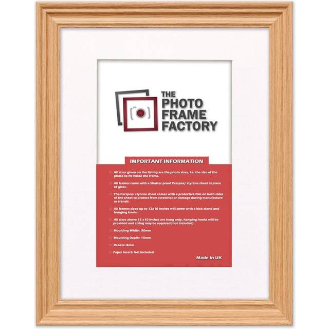 (Oak Frame White Mount, 10x10 Pic (12x12 Frame)) Picture Frames Swept Style Photo Frames Poster Frames With Multicolored Mounts