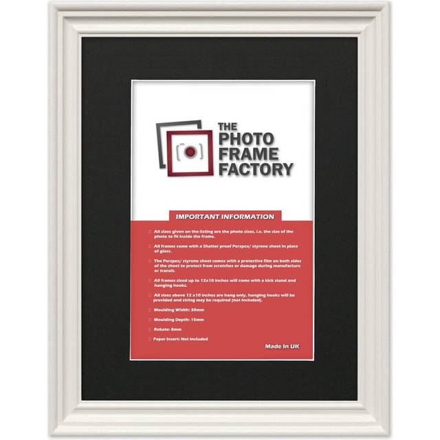 (White Frame Black Mount, A3 Pic (A2 Frame)) Picture Frames Swept Style Photo Frames Poster Frames With Multicolored Mounts