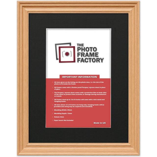 (Oak Frame Black Mount, 24x16 Pic (28x20 Frame)) Picture Frames Swept Style Photo Frames Poster Frames With Multicolored Mounts