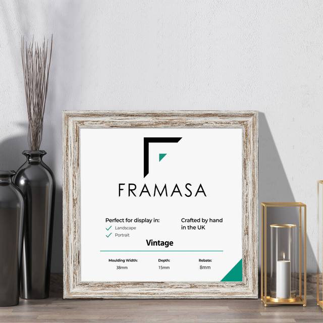(Walnut, 9x9 Inch) Shabby Wood Effect Photo Frames Vintage Distressed Picture/Photo Online Frames