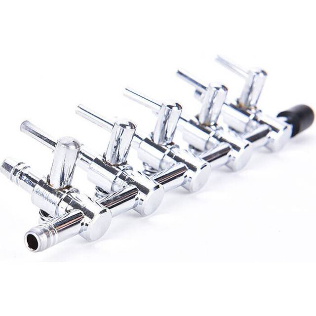 Stainless Steel Aquarium Gang Valve 1/2/3/4/5 Ways Air Flow Splitter Lever Oxygen Pump Airline Connectors for Fish Tank GRSA889