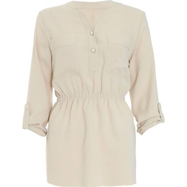 Quiz Womens Stone Button Up Blouse - Size 14 UK