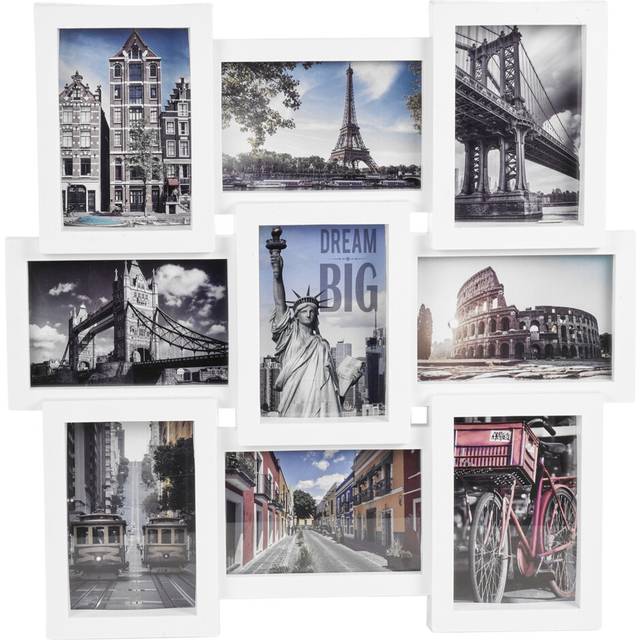 (White , 9 Piece Photo Frame ) Large Multi Aperture Collage Picture Frame Holds 9/11/18 Photos 6x4 Wood Look