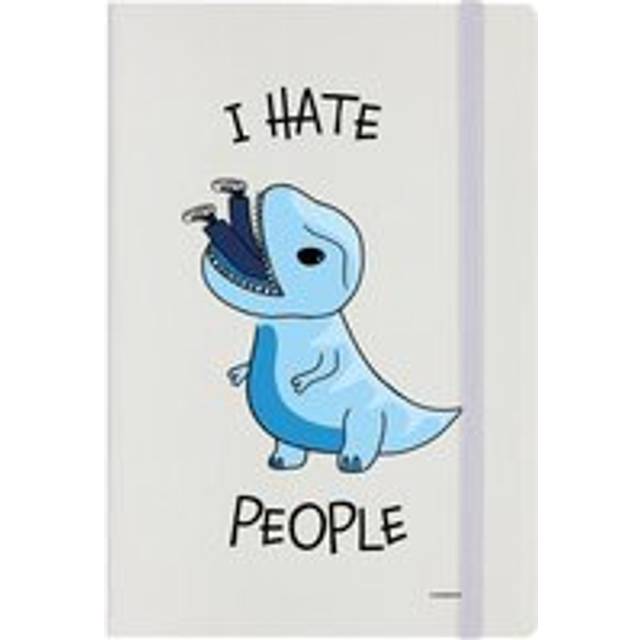 Grindstore I Hate People Dinosaur A5 Notebook - Cream - one size