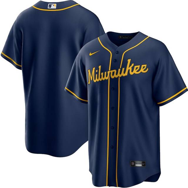 Milwaukee Brewers Nike Official Replica Alternate Road Jersey - Mens