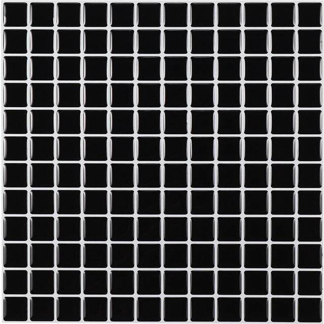 (Black) 3D Mosaics Waterproof and Oil-proof Black White Crystal Epoxy Three-dimensional Self-adhesive Wall Sticker
