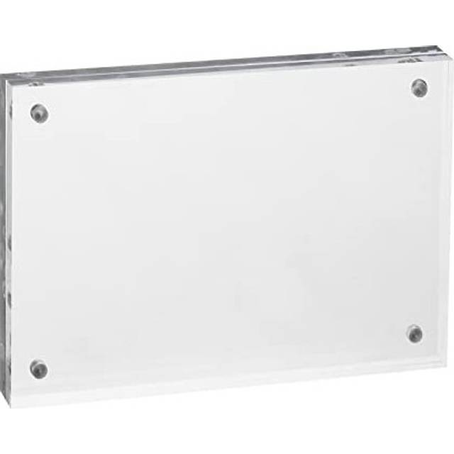 "Floating Photo Frame, 3"" x 4.1"" Desktop Frameless Picture Frame Double Sided Acrylic Magnetic Display Frame for Family Travel Party Photo Souvenirs"