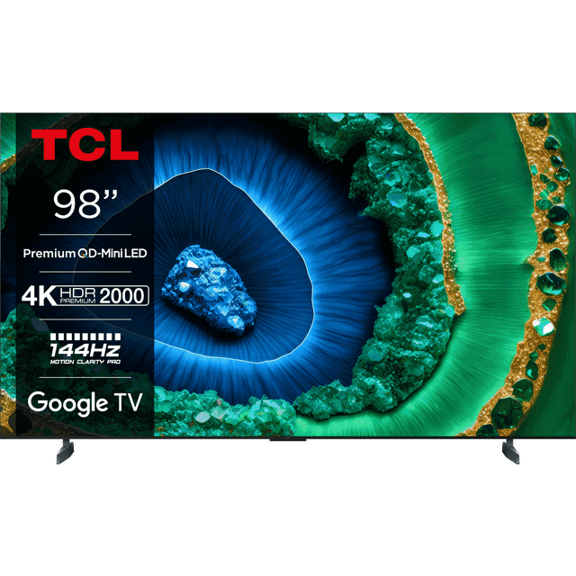 TCL 98C955 - 98" Diagonal klass (97.5" visbar) - C95 Series LED-bakgrundsbelyst LCD-TV - QLED - Smart TV - Google TV - 4K UHD (2160p) 3840 x 2160 - H