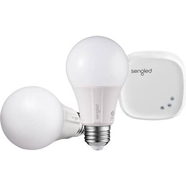 Sengled Element Classic Smart E27 Base, Dimmable LED Light Soft White 2700K 60W Equivalent, Starter Kit (2 A60 Bulbs + hub), Works with Alexa and Goog