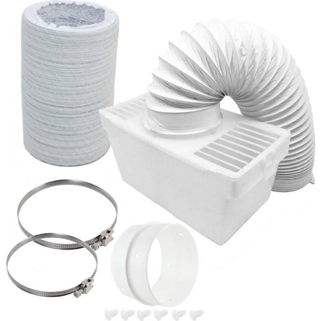 "Condenser Box & Extra Long Hose Kit With Connection Ring for Bush Tumble Dryer (4"" / 100mm Diameter / 6M Hose)"
