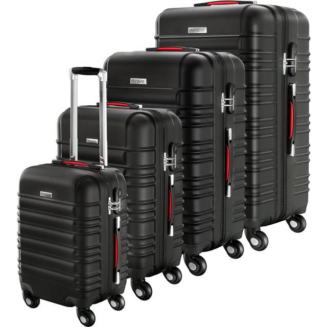 Hard Shell Suitcase Set Baseline 4Pcs Black 34L, 55L, 84L, 120L