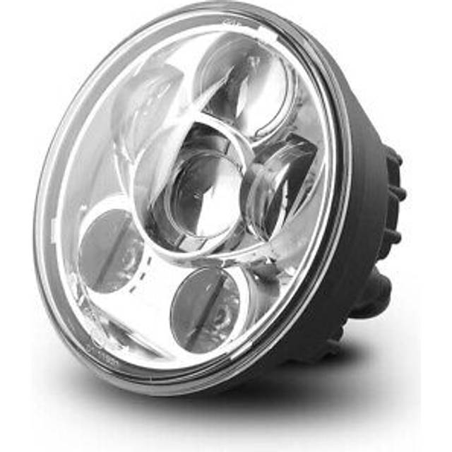 LED Scheinwerfer 5,75" passend für Harley Davidson V-Rod / Muscle Craftride chrom - schwarz-schwarz
