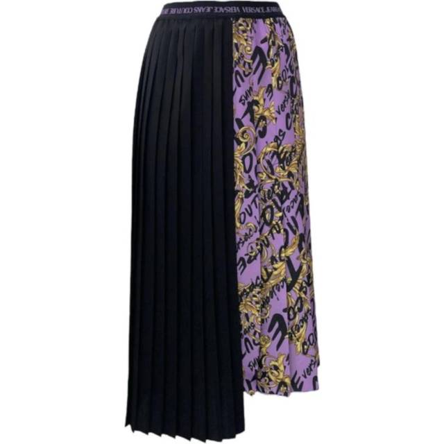 Lilac Pleated Asymmetric Skirt - Size 42