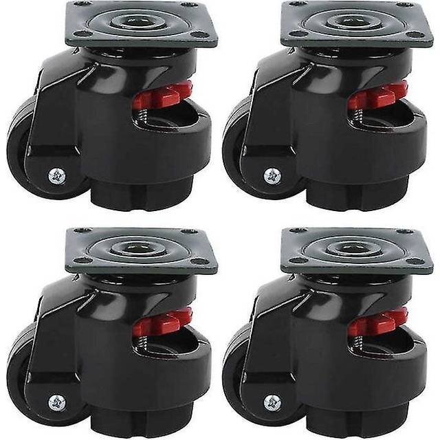 4pcs Heavy Duty Nylon Level Adjustment Caster Gd-40f High Quality Industrial Roller Wheel Leveling Caster Wheels Black