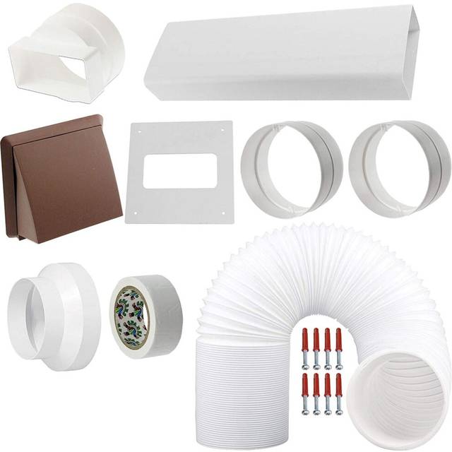 "UNIVERSAL Exterior Wall Venting Kit & Extension Hose for Vented Cooker Hood Air Conditioning Tumble Dryer (5"" x 3m, Brown)"