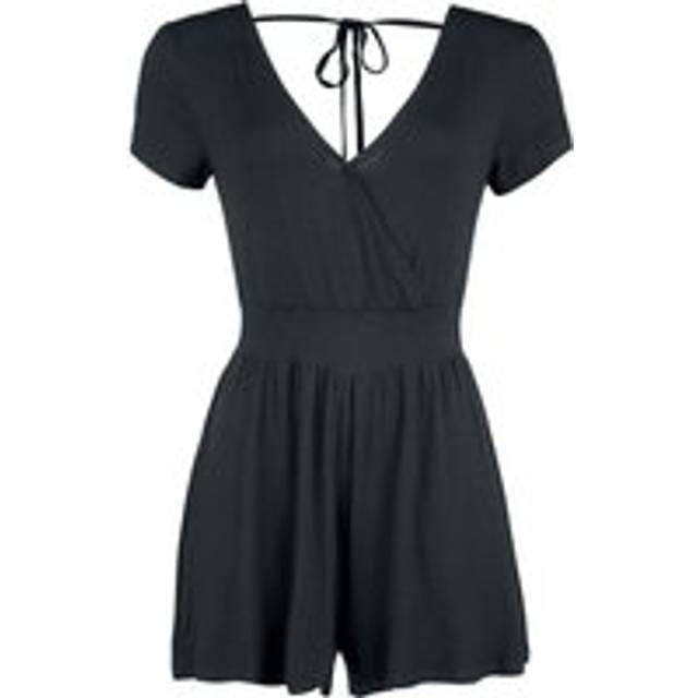 Forplay Overlay Back Knotted Short Jumpsuit Jumpsuit black - M