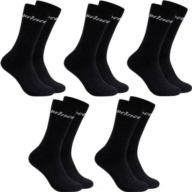 Prince 5-pack tennis mens black cushioned socks