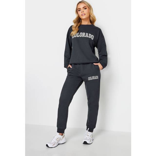 Womens Petite 'Colorado' Slogan Joggers - Blue - 10