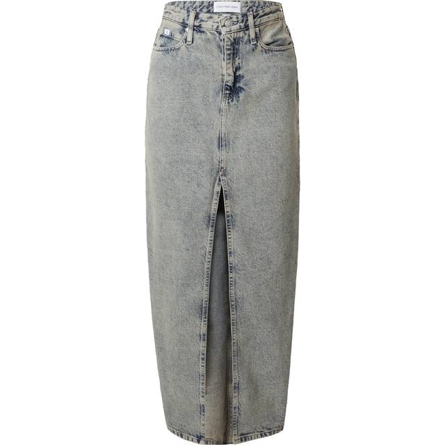 Front Split Maxi Denim Skirt