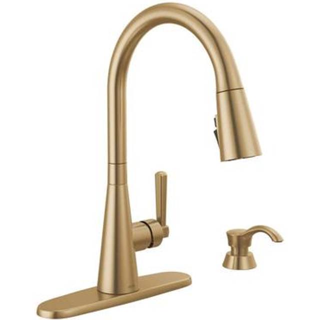 Delta Faucet Boyd Kitchen Faucet with Soap Dispenser  Kitchen Faucets with Pull Down Sprayer Gold  Kitchen Sink Faucet with Magn