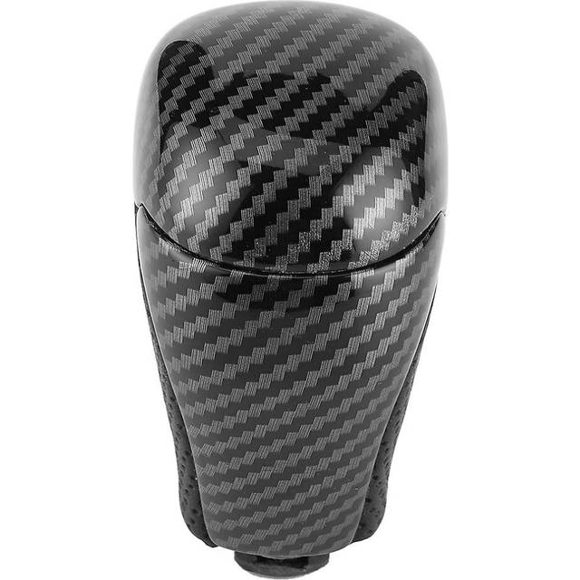 Leather Carbon Fiber Gear Shifter Shift Knob Perforated Fit For Highlander/tacoma/land Cruiser Prado