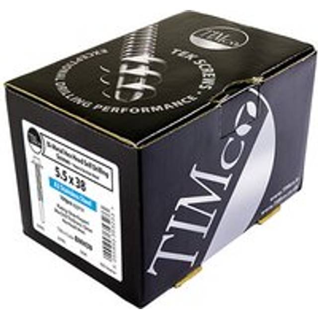 Self-Drilling Heavy Section A2 Stainless Steel Bi-Metal Screws with epdm Washer - 5.5 x 38 - Timco
