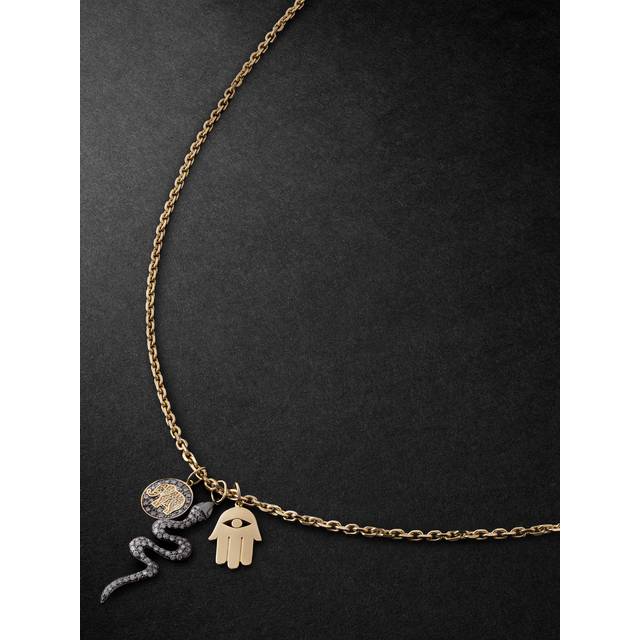 Sydney Evan - Elephant Small Gold, Silver and Diamond Necklace - Men - Gold