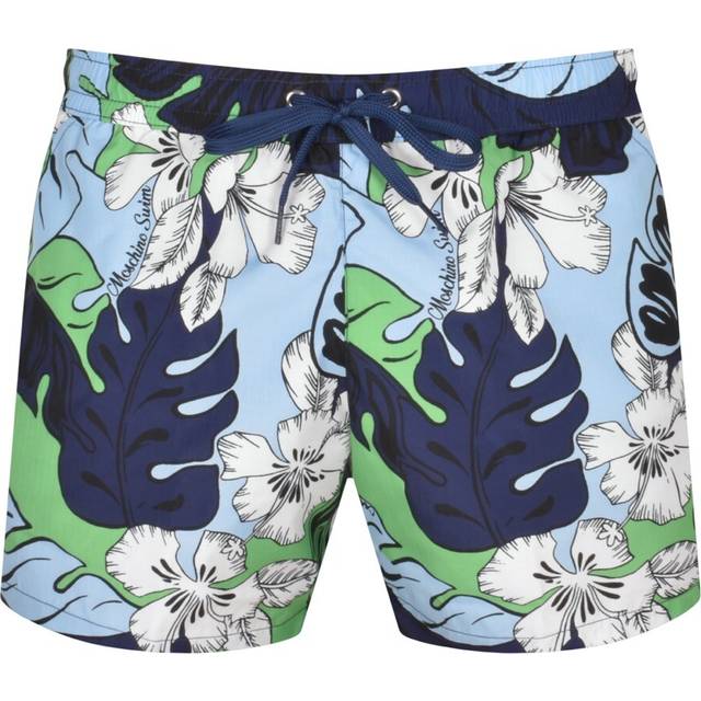 Moschino Lysblåt Strandtøj Med Blomsterprint - Blå
