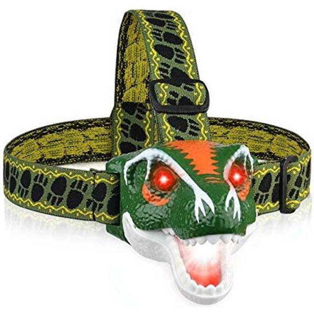 Headlamp LED Headlight T-Rex Head Torch Dinosaur Toys LED Headlamp Flashlight for Kids Realistic Dino Roar Sounds 3 Modes Helmet Light for Readin