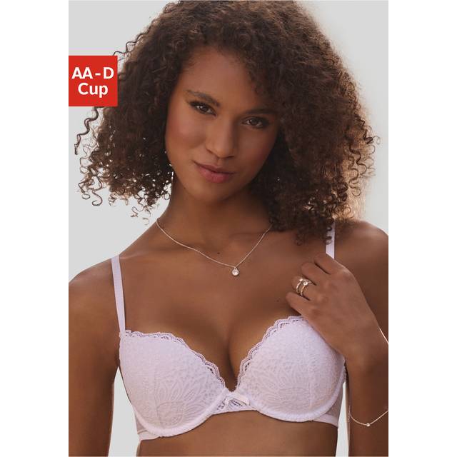 Vivance Floral Lace Underwired Push-Up Bra - White